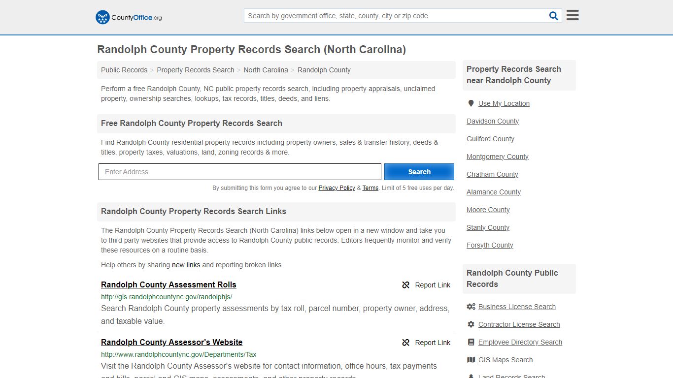 Randolph County Property Records Search (North Carolina) - County Office